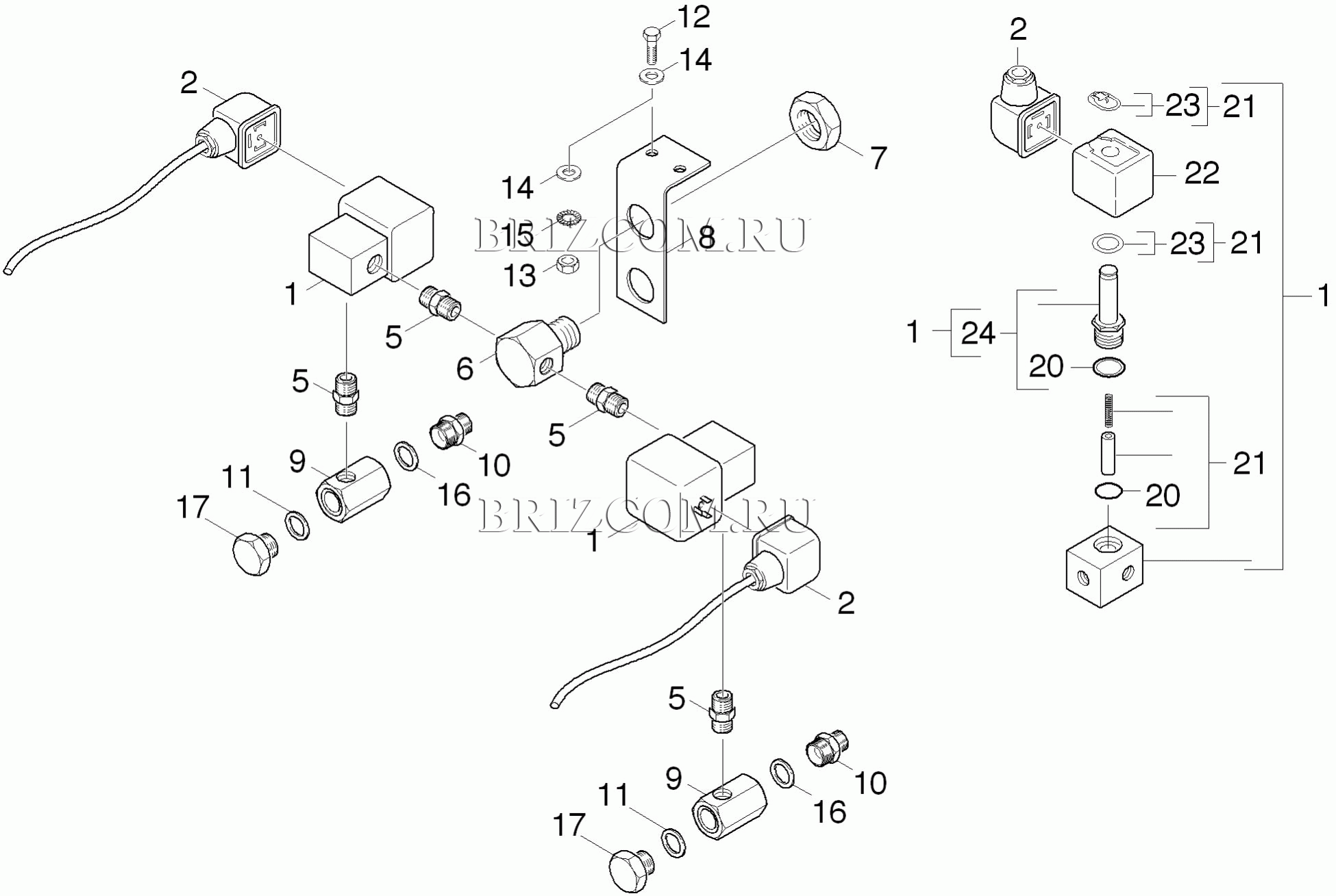 МК переключательный блок 2 WZ (0.208-446.0)