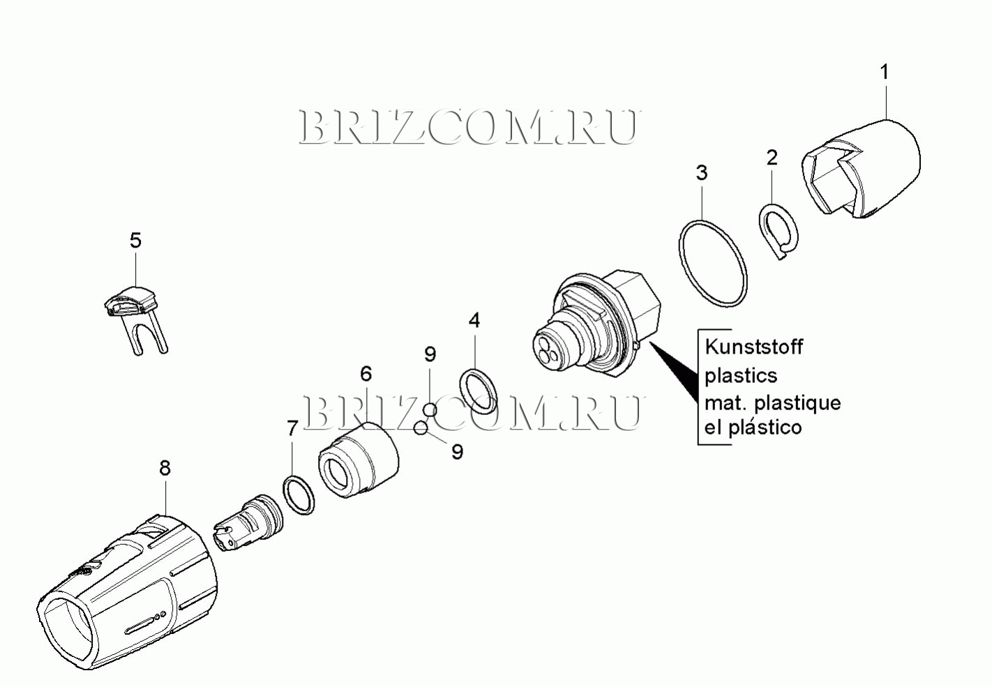 Тройная форсунка синтетический материал (0.103-651.0)