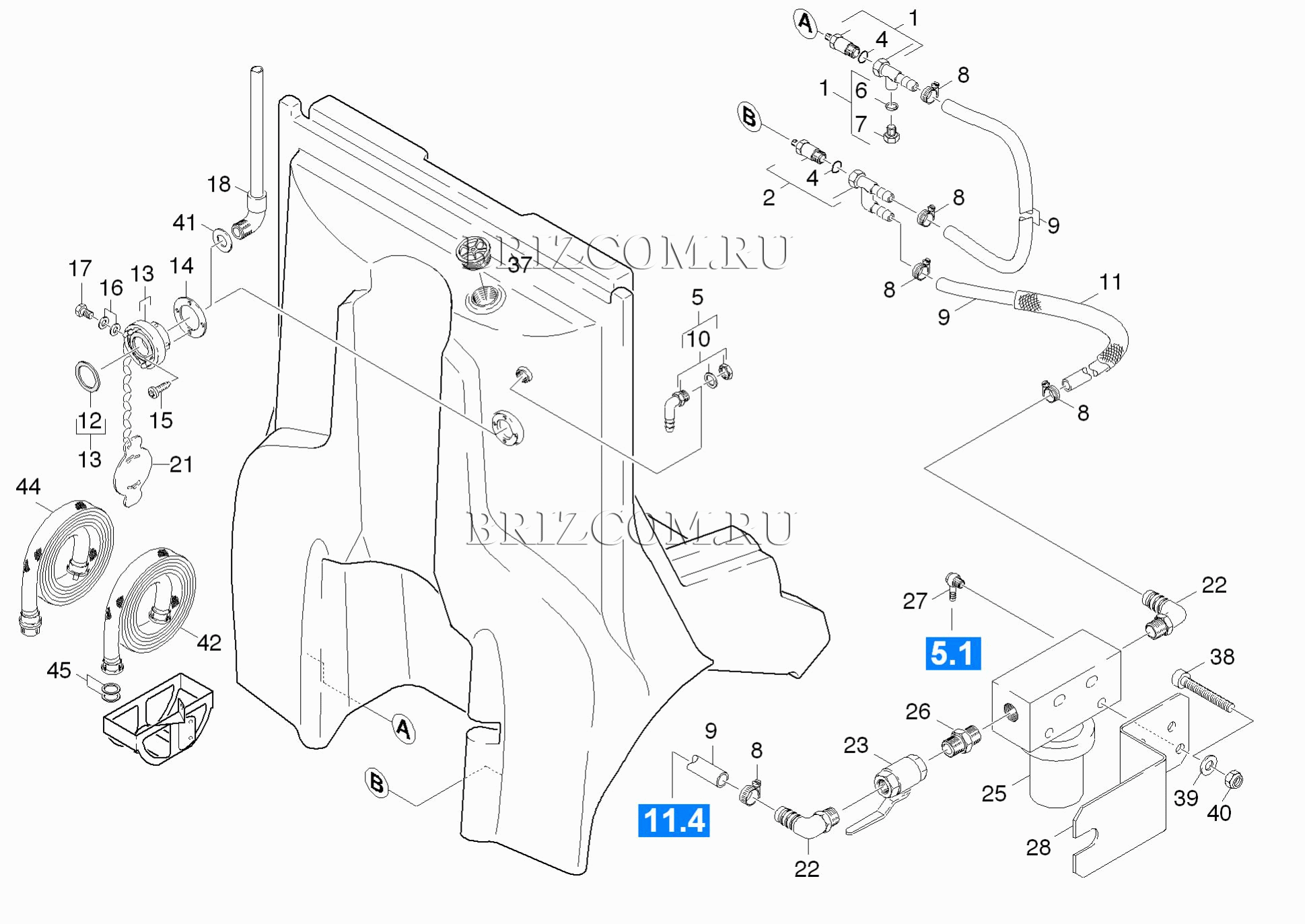 Резервуар для воды позади (0.207-909.0)