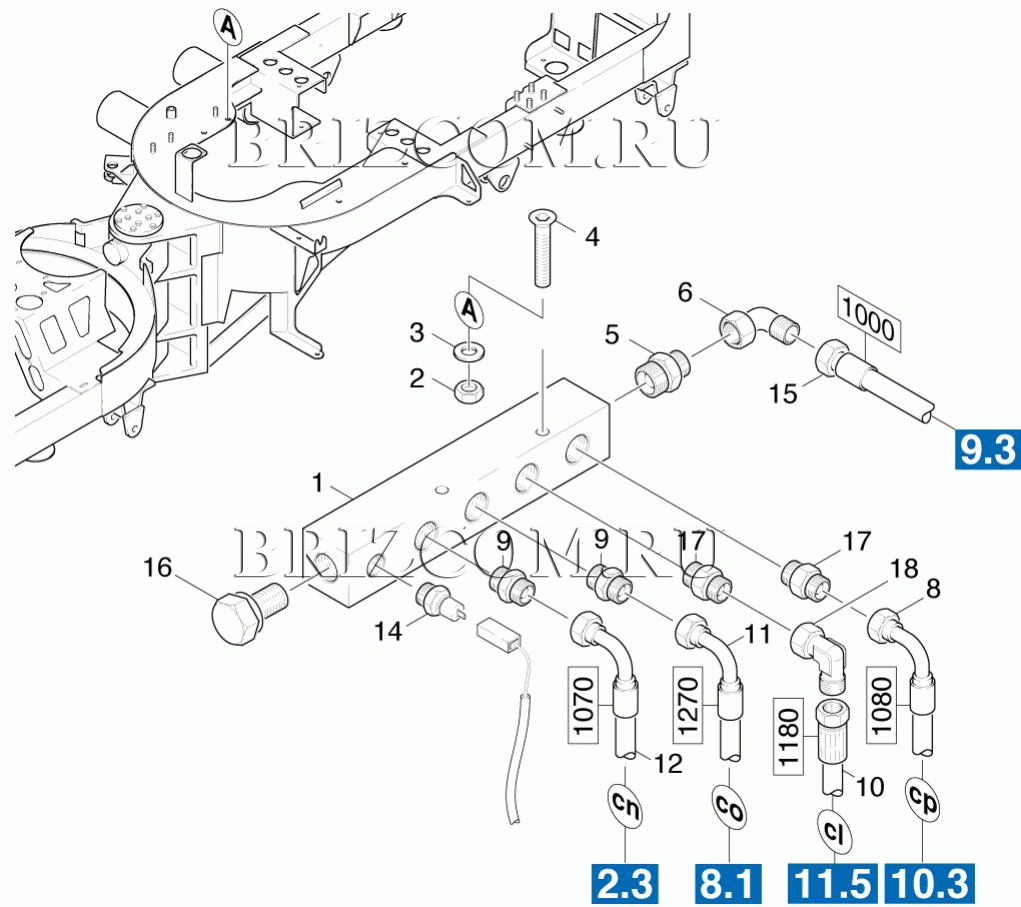 Блок сборника сливное масло (0.207-928.0)