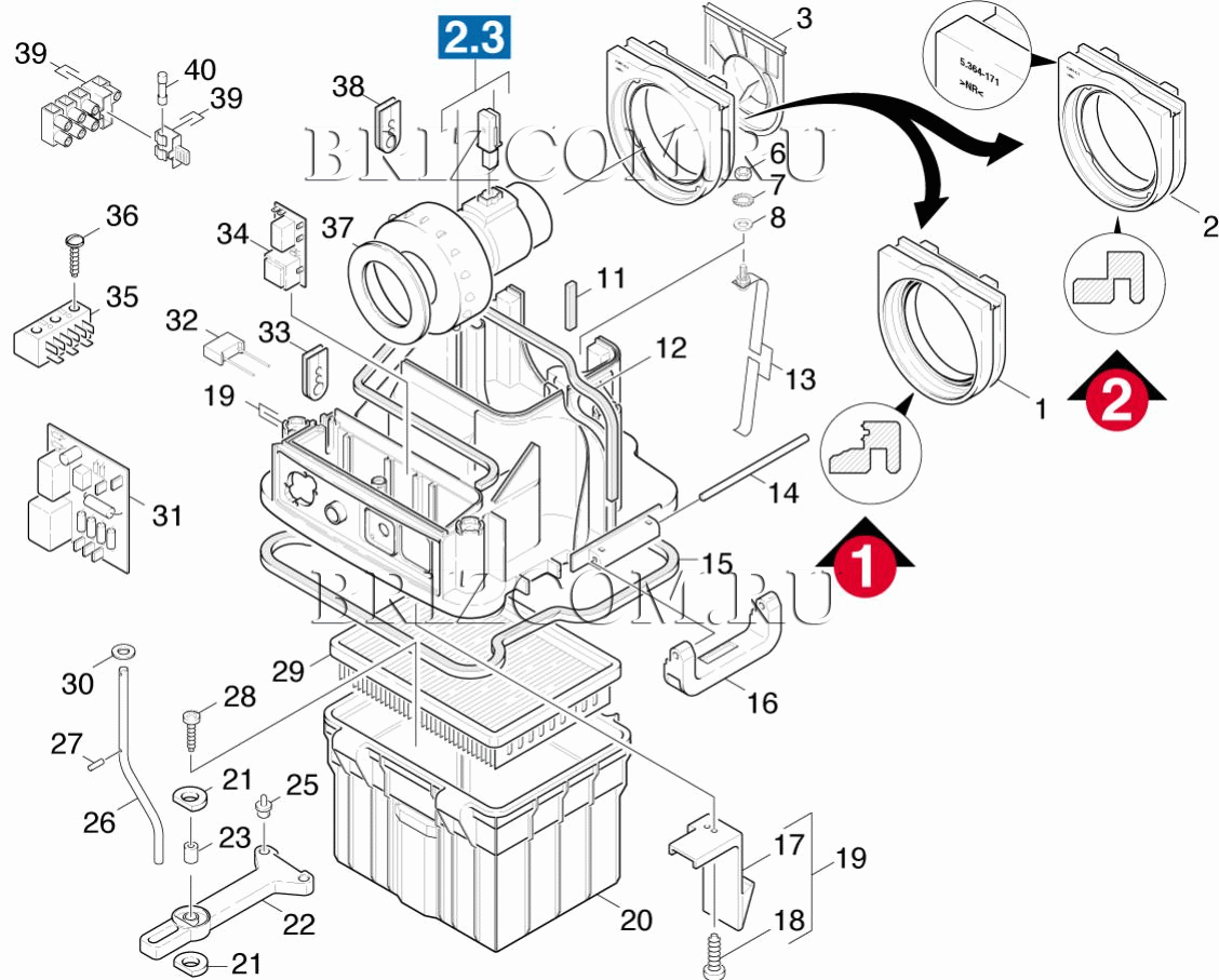 Корпус внутренние детали (0.161-796.0)