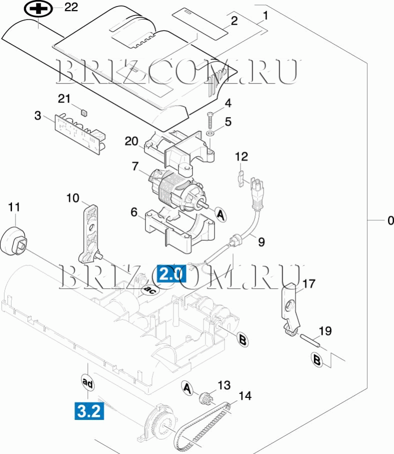 Верхняя часть щетки верхняя часть (0.162-582.0)