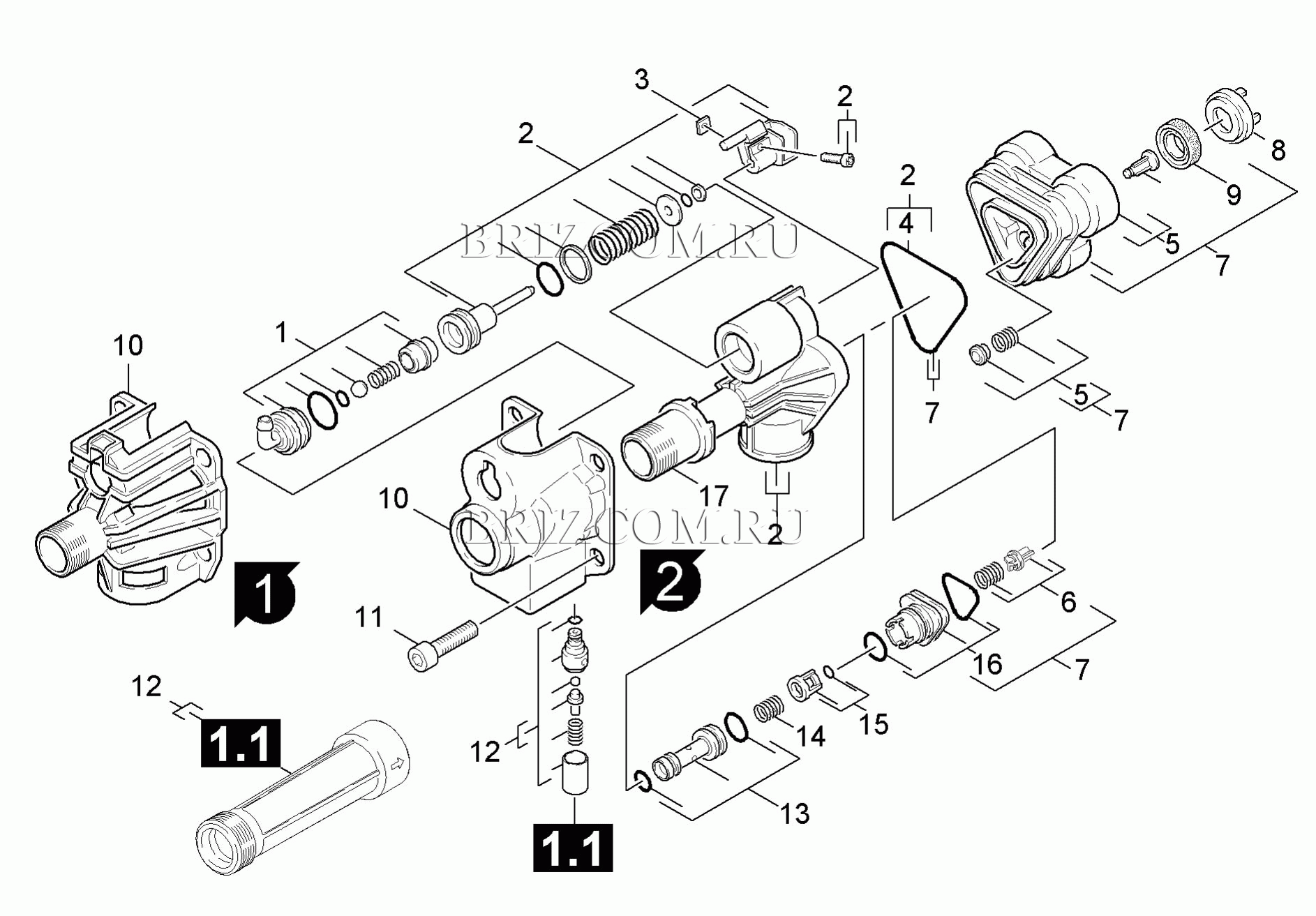 Деталировка мойки Karcher k 5.55 m