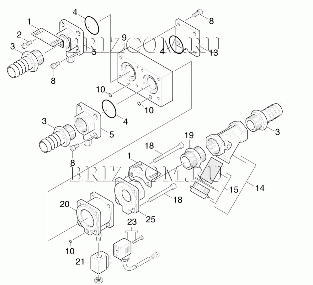 Блок магнитного клапана чистая вода (0.172-420.0)