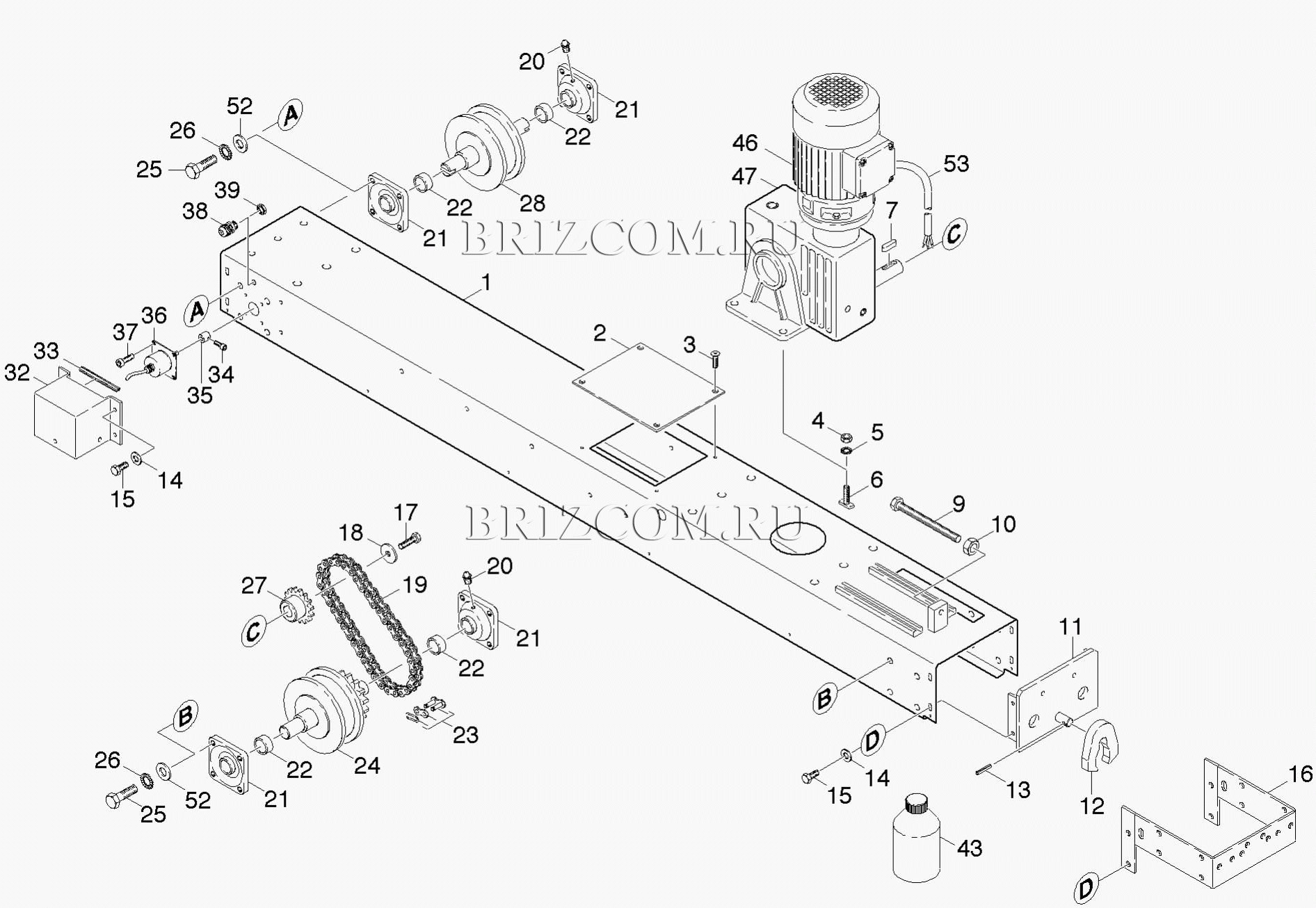 Ходовой механизм портала слева (0.174-173.0)
