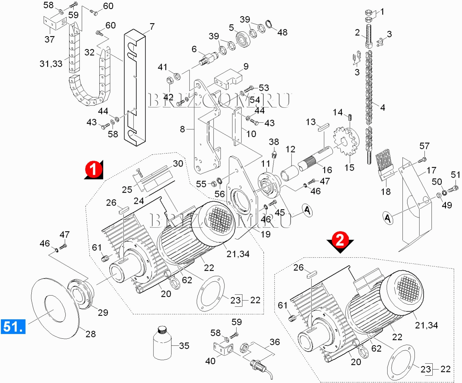 Мотор вращение щетка для крыши (0.125-171.0)