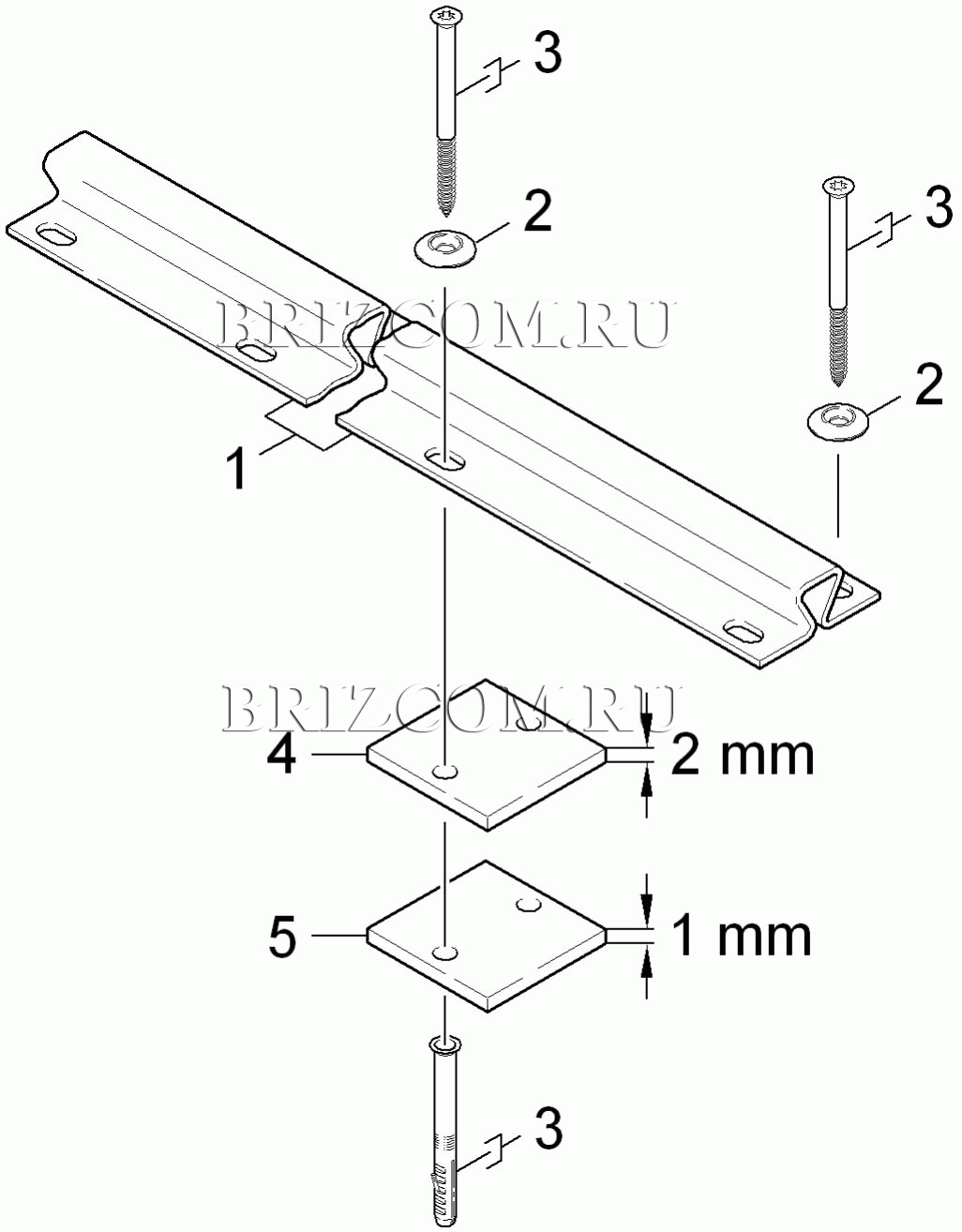 МК рабочие рельсы 2x1m (0.110-733.0)