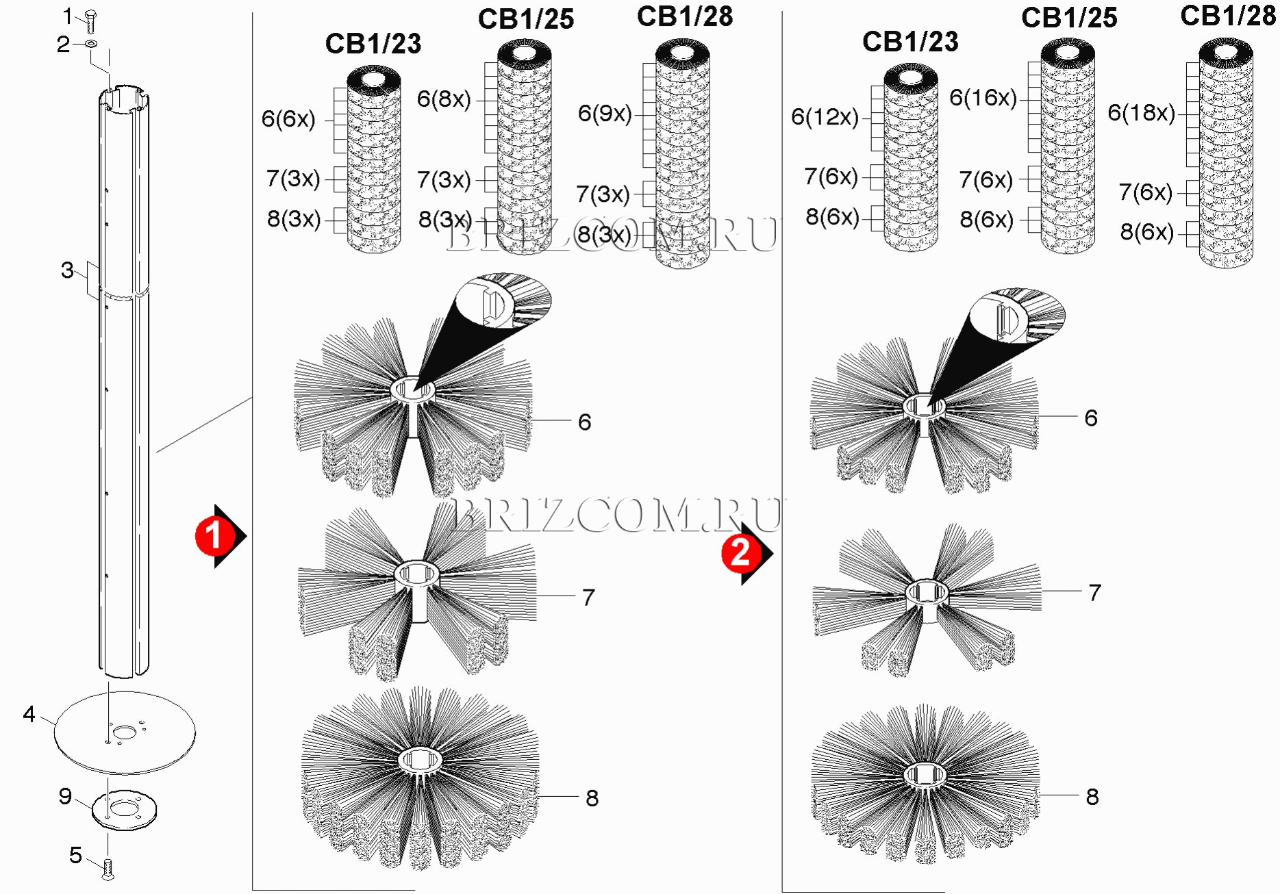 Боковая щетка CARLITE (0.174-407.0)