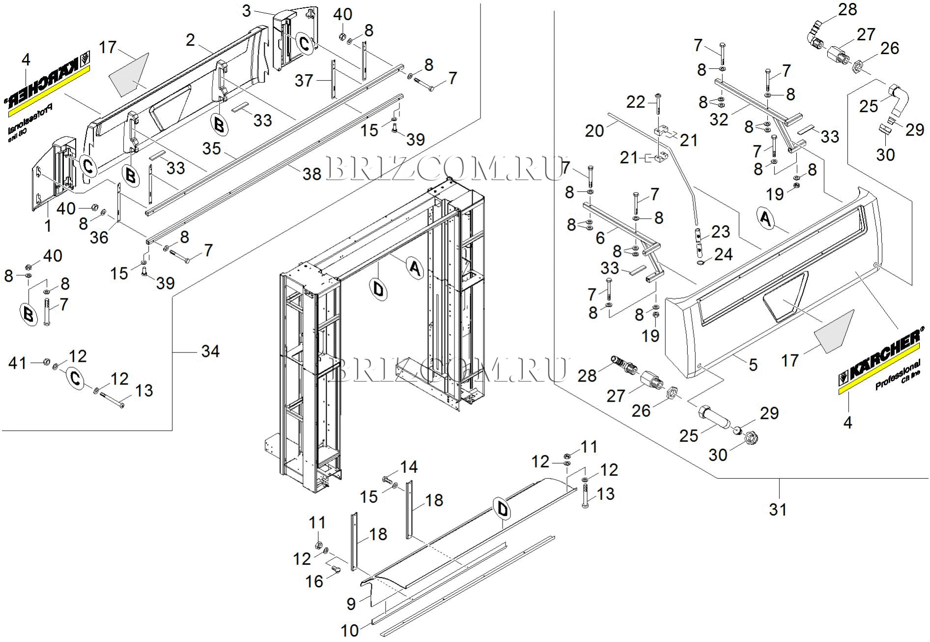 Фасад задняя часть щетка для крыши (0.174-363.0)