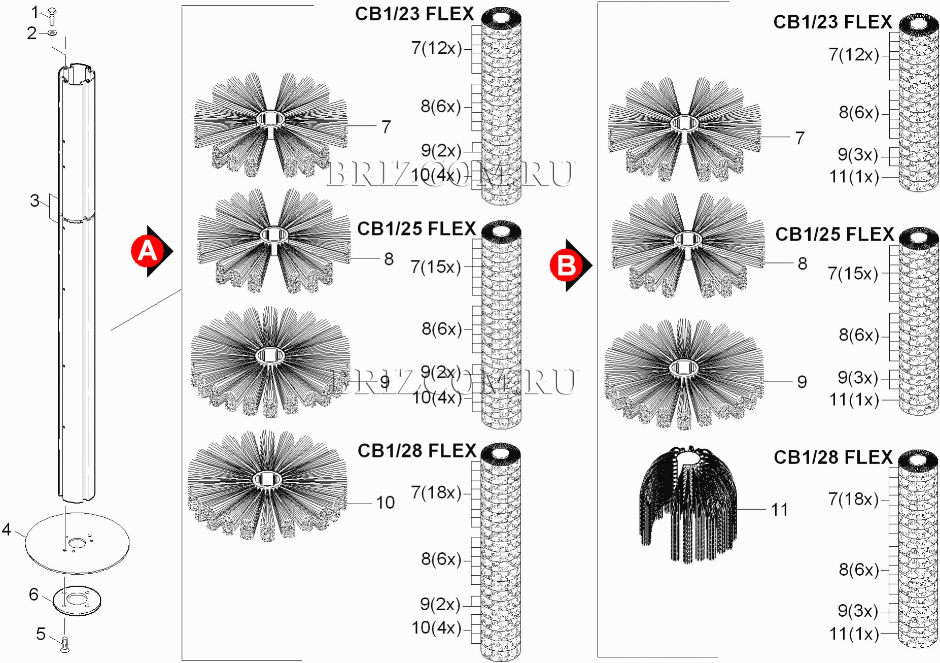 Боковая щетка CARLITE специальные краски (0.104-737.0)