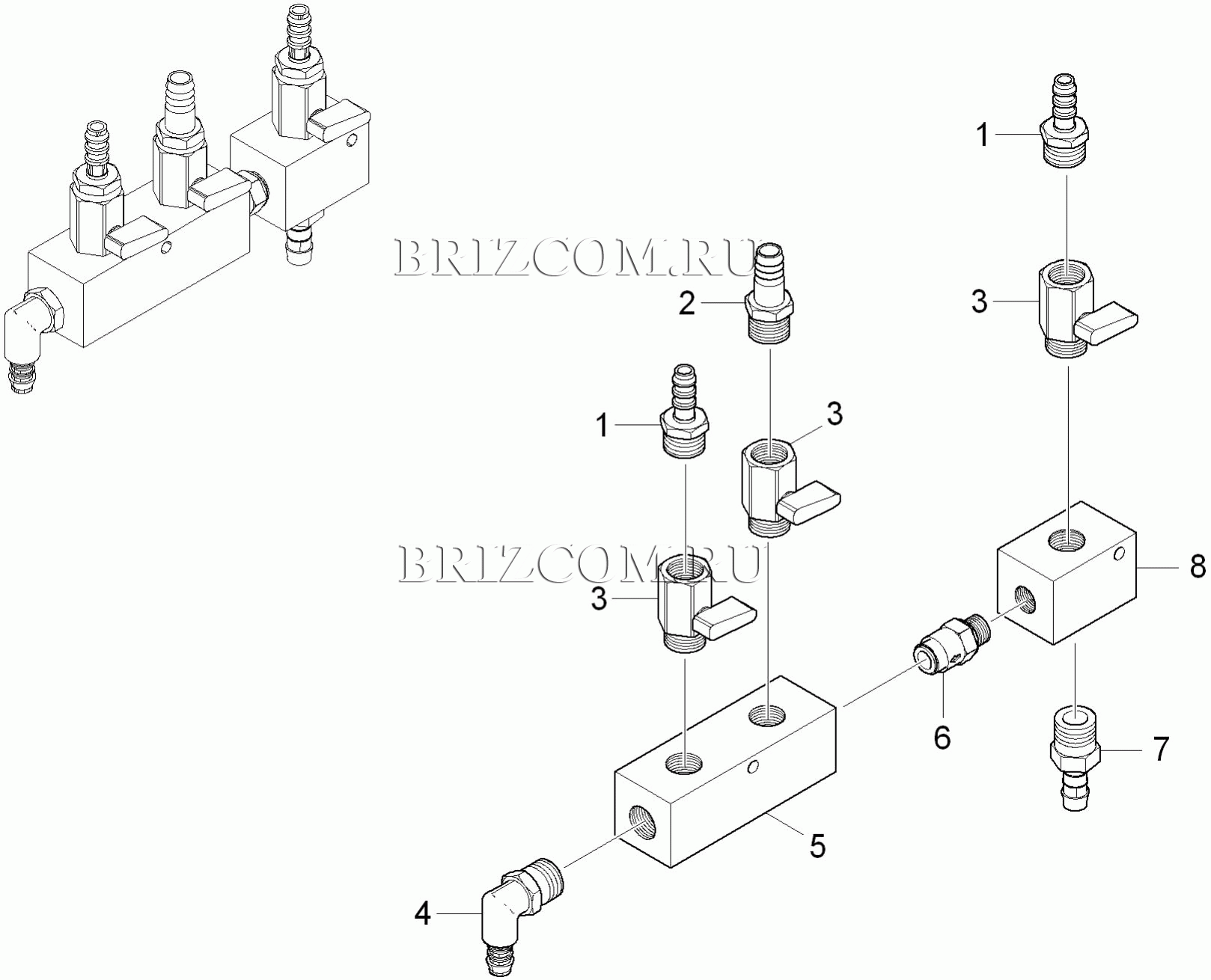 Распределитель вода сверху (0.104-770.0)