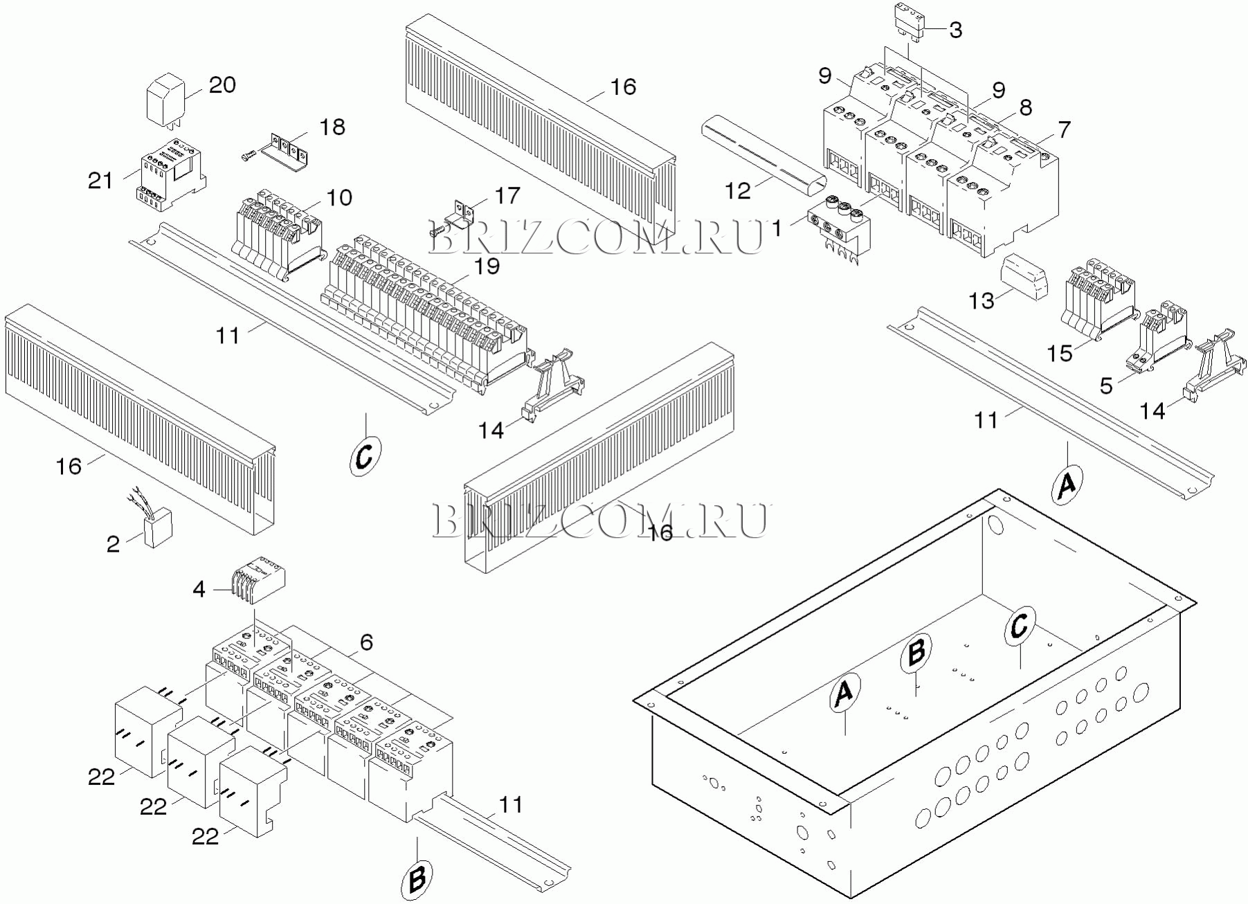 Электроприборный шкаф детали (0.172-463.0)