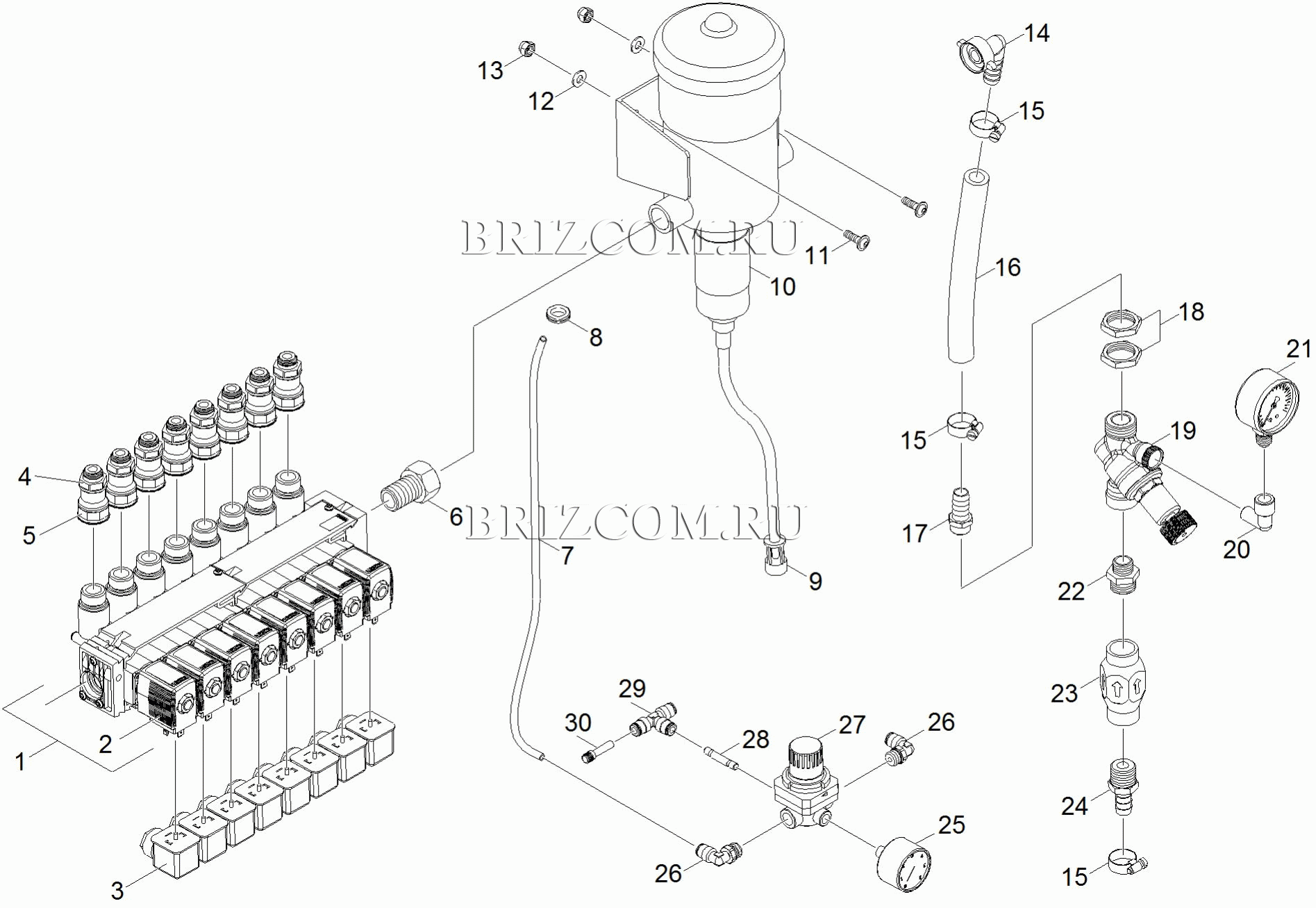 Вода блок магнитного клапана (0.210-921.0)