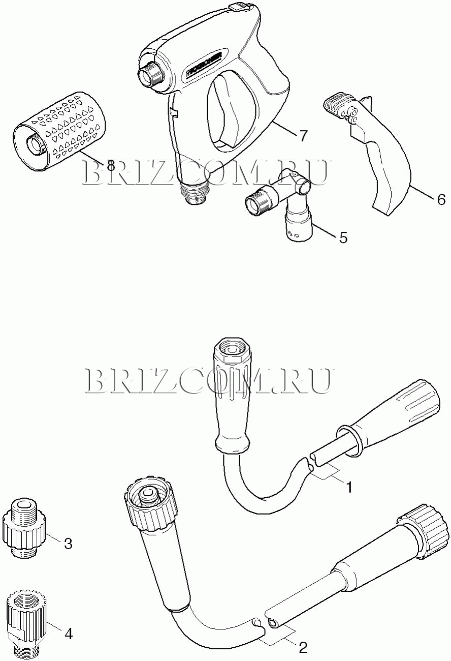 Шланг высокого давления pучной пистолет- (0.209-012.0)