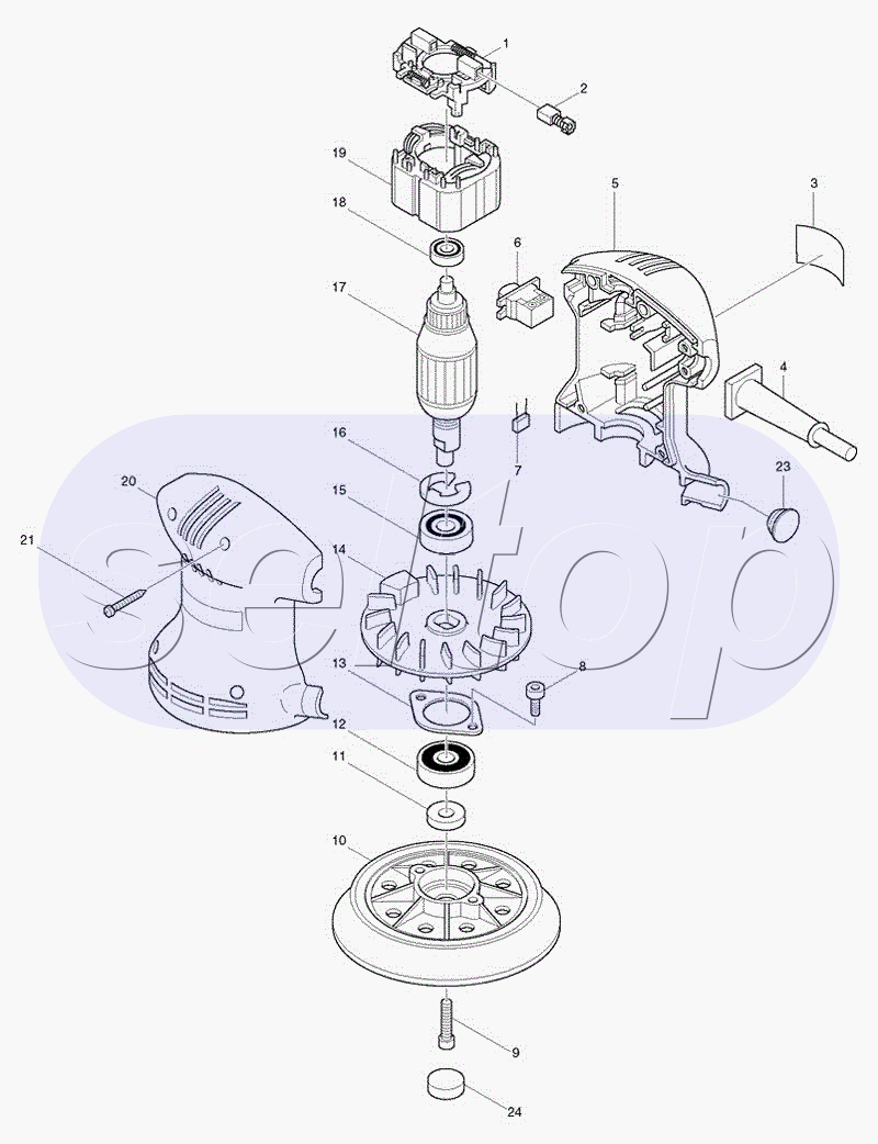 Запчасти для шлифмашины Makita BO 5001 | купить в Москве в  интернет-магазине Селтоп с доставкой. Цены, наличие, взрыв-схема.