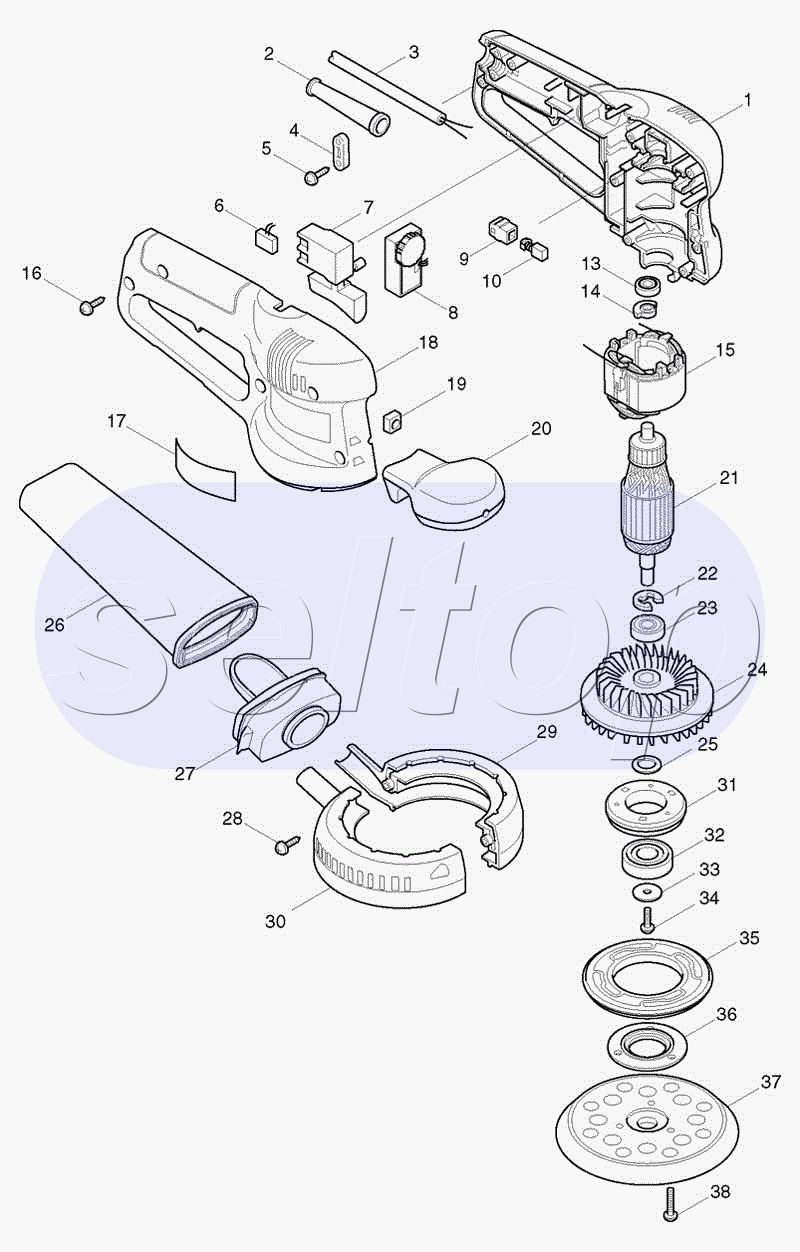 Запчасти для шлифмашины Makita BO 5021 | купить в Москве в  интернет-магазине Селтоп с доставкой. Цены, наличие, взрыв-схема.