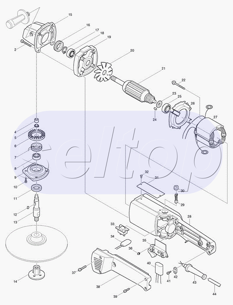 Запчасти для шлифмашины Makita 9207 SPB | купить в Москве в  интернет-магазине Селтоп с доставкой. Цены, наличие, взрыв-схема.