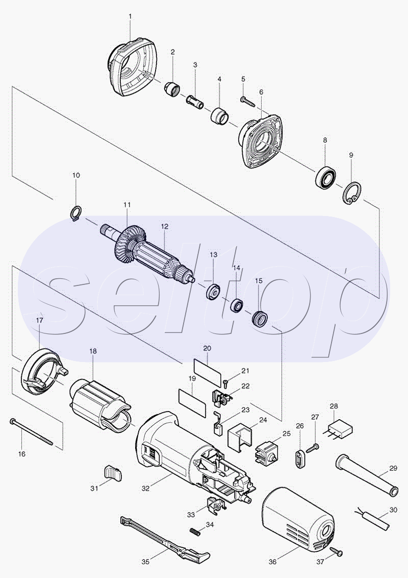 Запчасти для шлифмашины Makita GD 0602 | купить в Москве в  интернет-магазине Селтоп с доставкой. Цены, наличие, взрыв-схема.