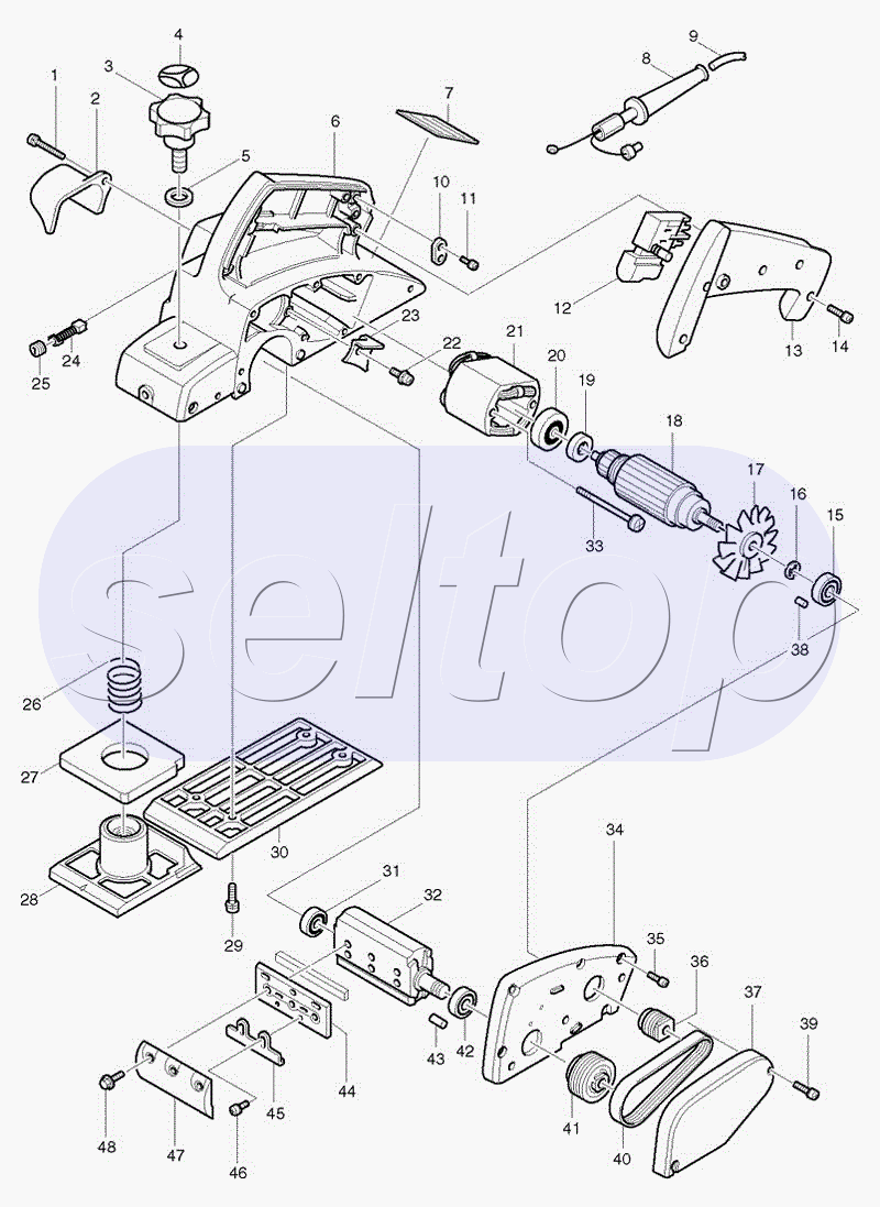 Запчасти для электрорубанка Makita 1902 | купить в Москве в  интернет-магазине Селтоп с доставкой. Цены, наличие, взрыв-схема.