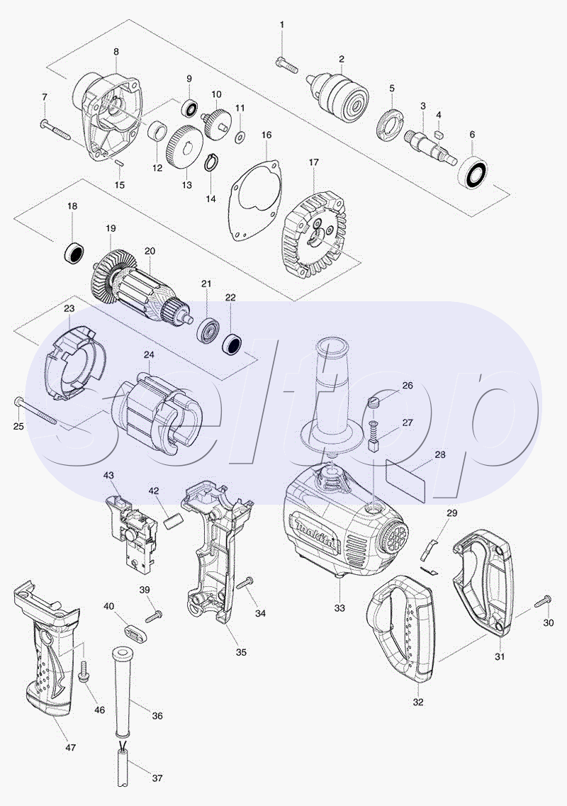 Запчасти для дрели Makita DS 4010 | купить в Москве в интернет-магазине  Селтоп с доставкой. Цены, наличие, взрыв-схема.
