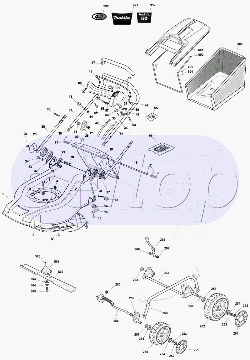 Запчасти для бензиновой газонокосилки Makita PLM 4602 |   .