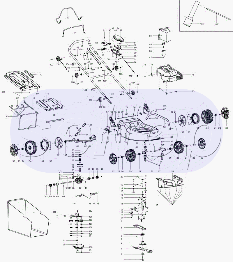 Запчасти для бензиновой газонокосилки Makita PLM 4612