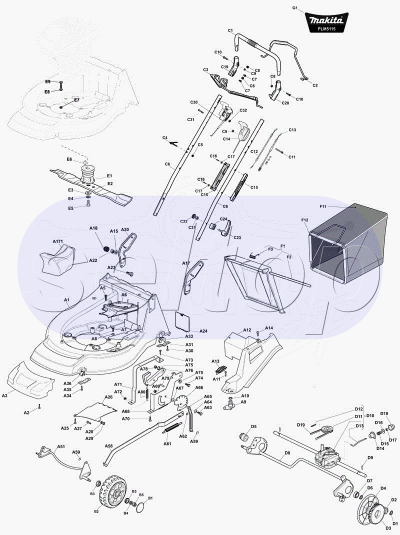 Макита plm4618 схема запчастей