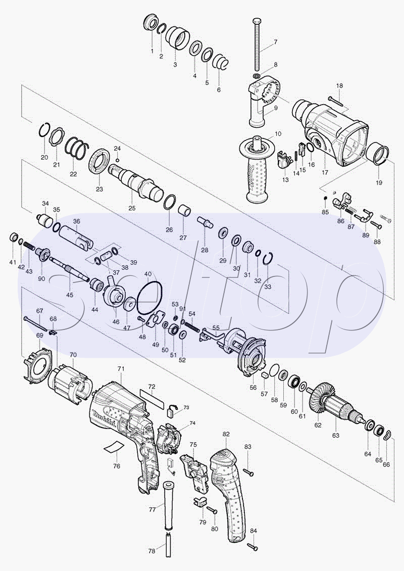 Схема сборки перфоратора макита 2450