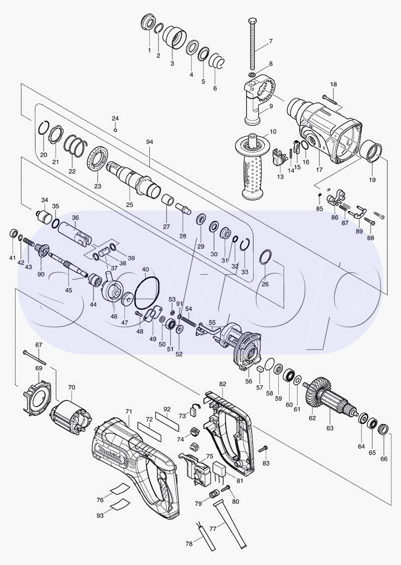 Купить запчасти Makita 2475 недорого онлайн, полный каталог деталировки