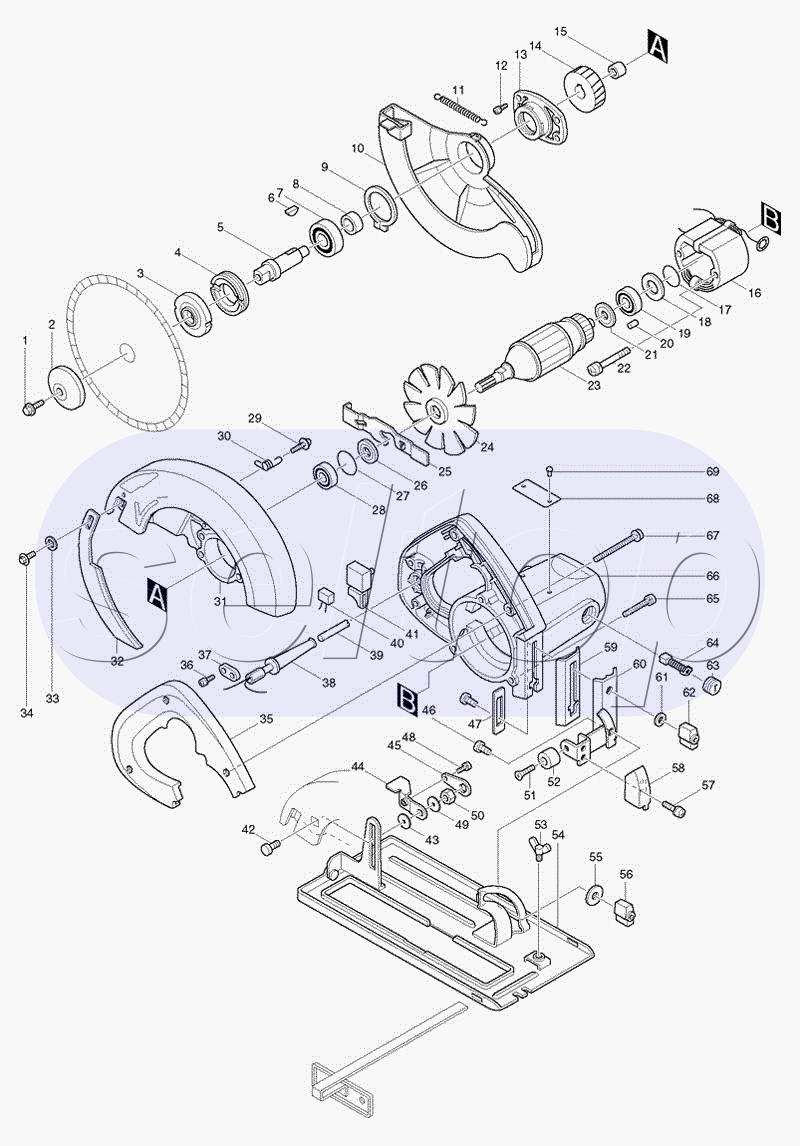 Запчасти для дисковой пилы Makita SR 1800 | купить в Москве в  интернет-магазине Селтоп с доставкой. Цены, наличие, взрыв-схема.