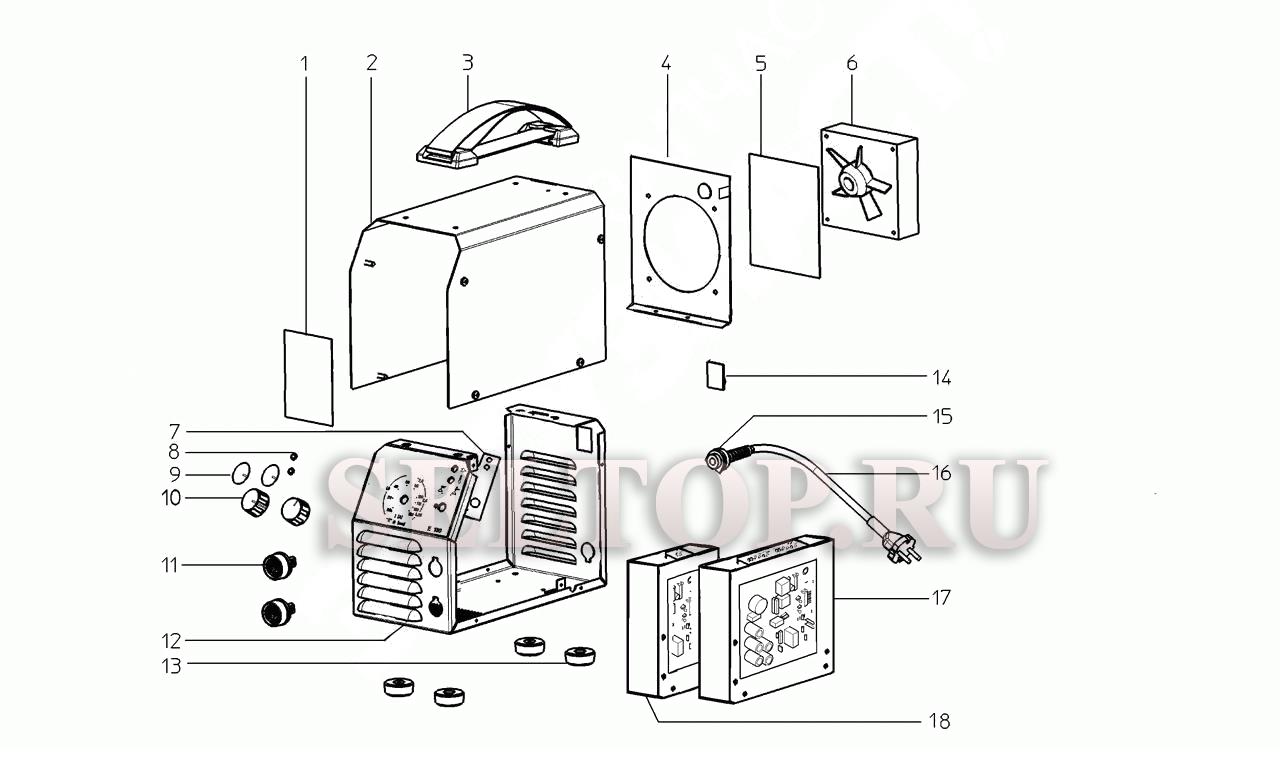 Запчасти для сварочного инвертора Metabo e 170 si (тип 0021017000 11) (деталировка)