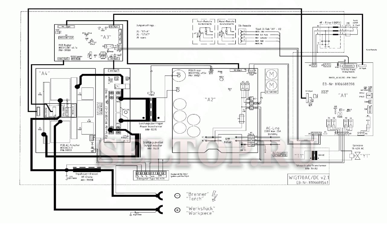 Запчасти для сварочного инвертора Metabo wig 170 ac/dc (тип 0021017200 10)  (эл. схема) | купить в Москве в интернет-магазине Селтоп с доставкой. Цены,  наличие, взрыв-схема.