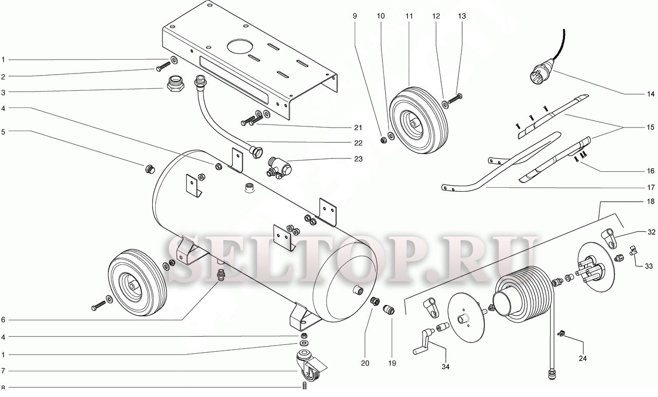 Запчасти для компрессора Metabo mega 600 d (тип 0010060338 13) (ресивер)