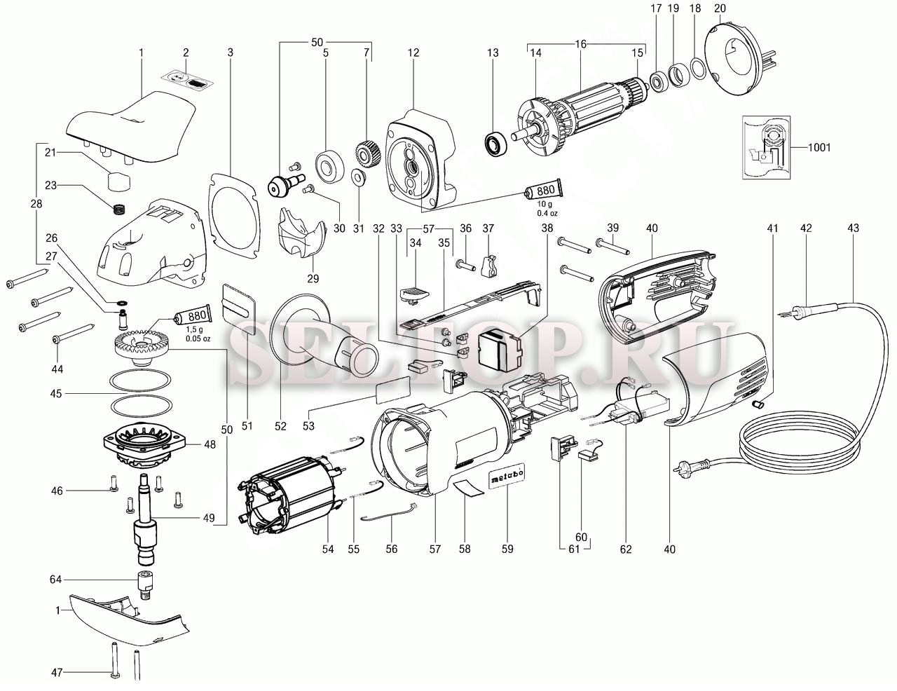 Запчасти для машины электрической полировальной угловой Metabo pe 12-175  set (6.02175.91) (тип 02175000) | купить в Москве в интернет-магазине  Селтоп с доставкой. Цены, наличие, взрыв-схема.