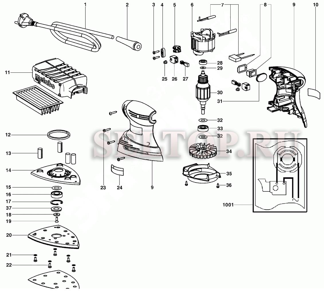 Запчасти для машины электрической шлифовальной треугольной Metabo fms 200  intec (6.00065.50) (тип 00065000) | купить в Москве в интернет-магазине  Селтоп с доставкой. Цены, наличие, взрыв-схема.