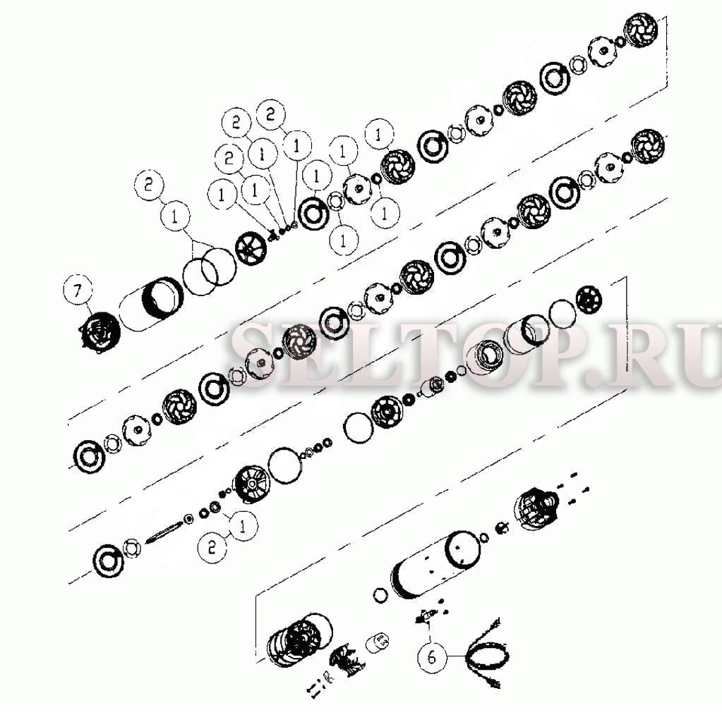 Запчасти для погружного глубинного насоса Metabo tbp 4000 m (тип 0250400055 12) (часть 2)