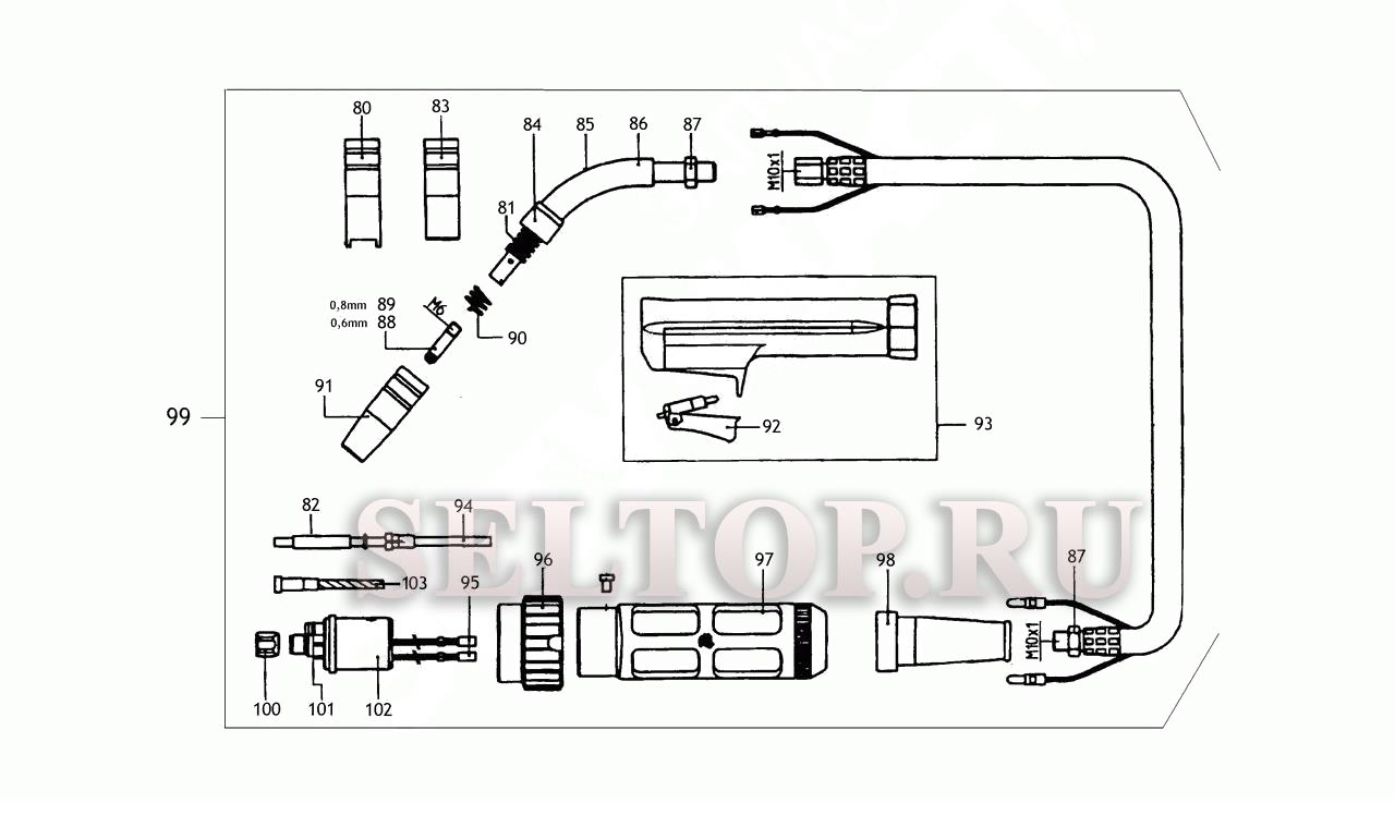 Запчасти для сварочного полуавтомата Metabo mig/mag 165 sp (тип 0021031650  10) (часть 3) | купить в Москве в интернет-магазине Селтоп с доставкой.  Цены, наличие, взрыв-схема.