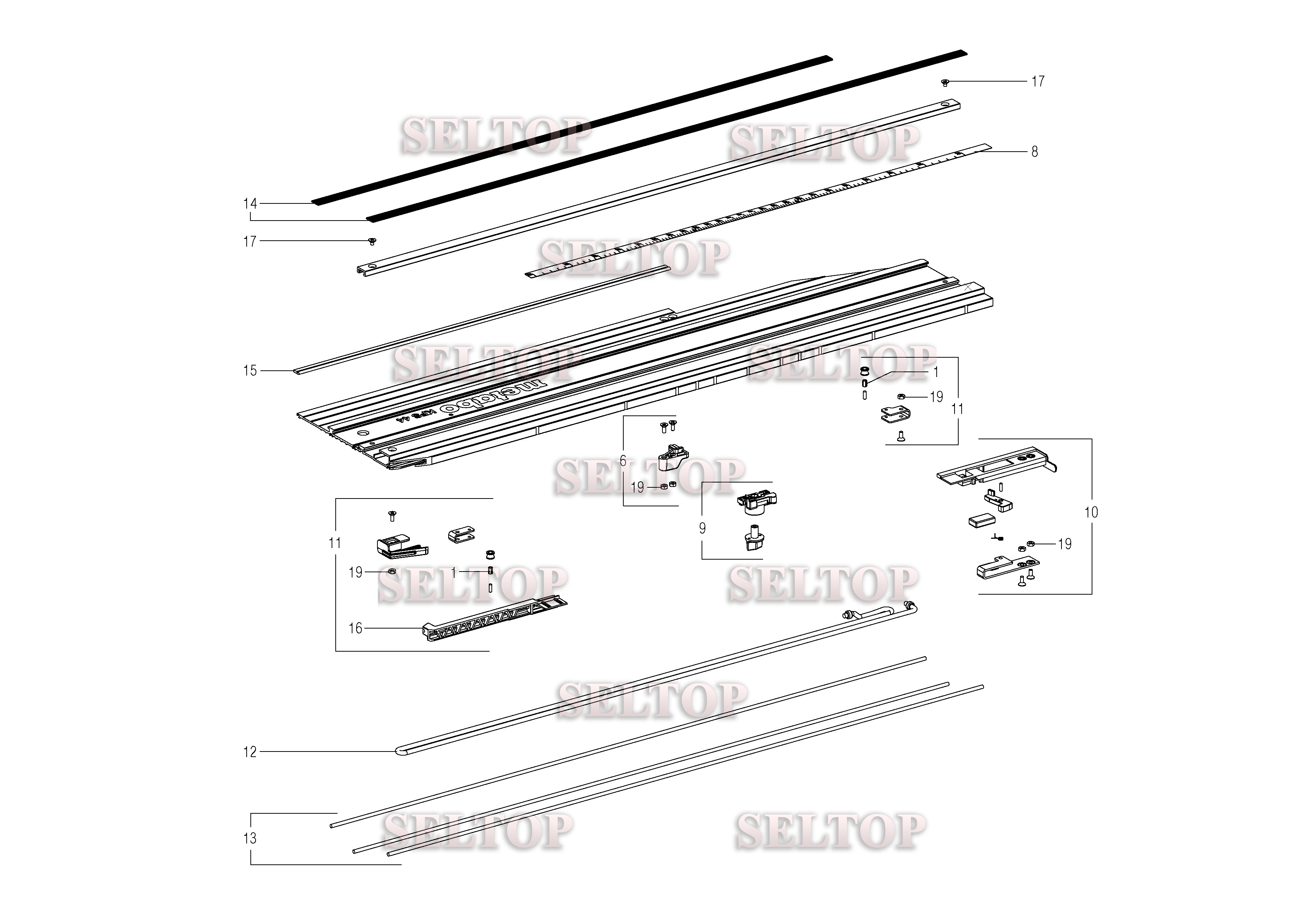 Запчасти для направляющей шины KFS 44 METABO Направляющая шина KFS 44 тип  (29016000) | купить в Москве в интернет-магазине Селтоп с доставкой. Цены,  наличие, взрыв-схема.