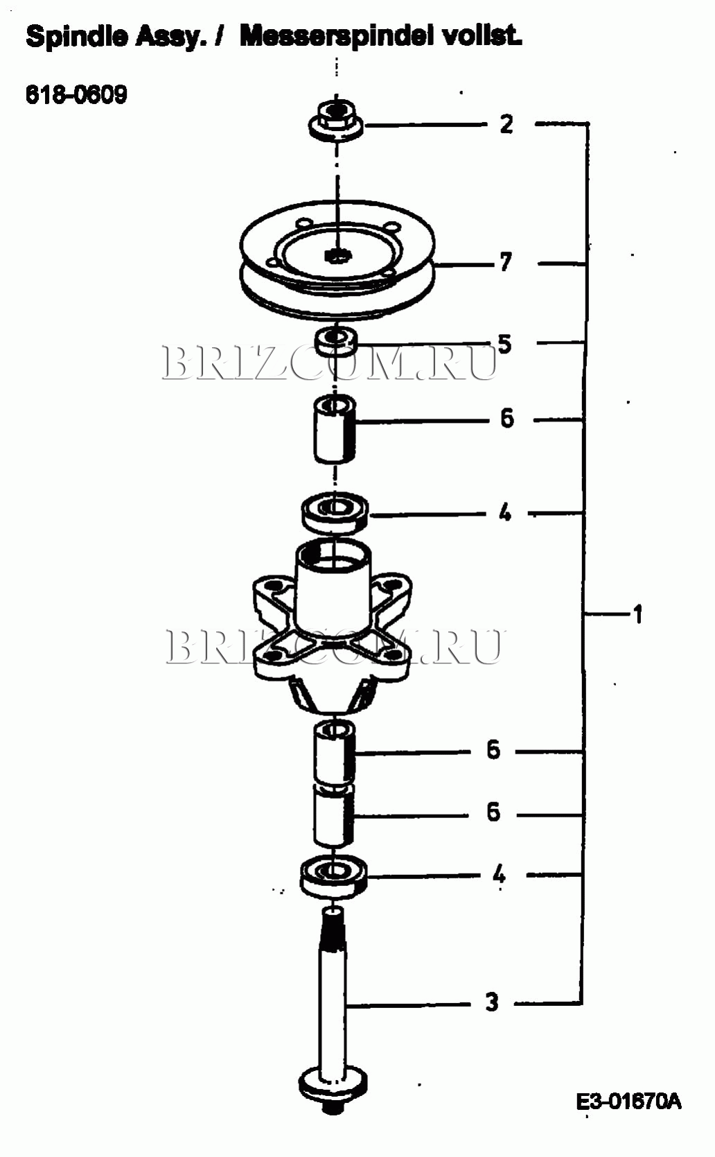 Шпиндель 618-0609 МТД SN 180 AT 13A7508N678 (2002)