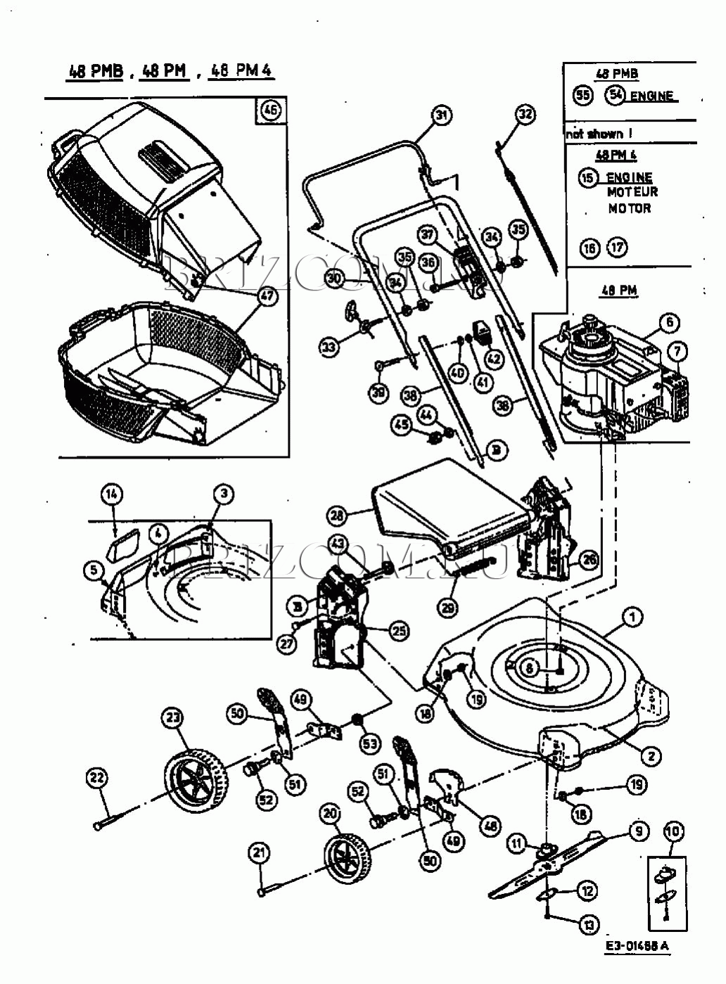 Основная деталировка МТД 48 PM 4 11A-V44A600 (2001)
