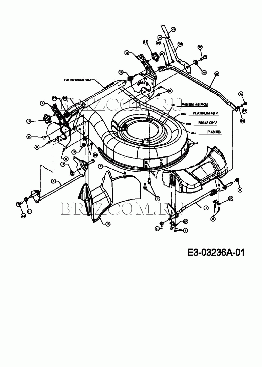 Корпус, регулятор высоты МТД P 48 BM 11A-164H678 (2007)