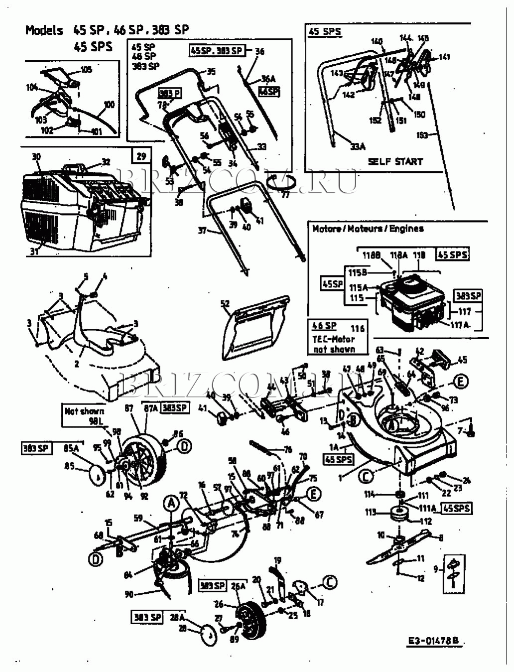 Основная деталировка МТД 45 SPS 12AS618Q678 (2002)