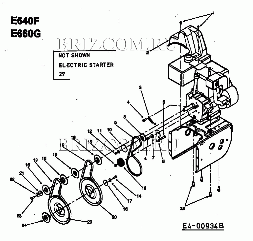 Электрический стартер, ремни МТД E 660 G 31AE660G678 (2001) | купить в  Москве в интернет-магазине Селтоп с доставкой. Цены, наличие, взрыв-схема.