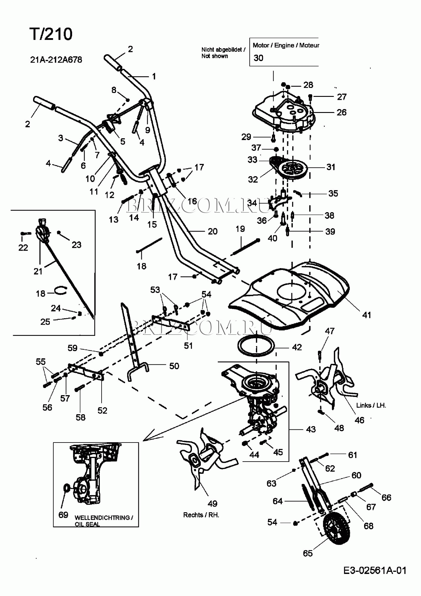 Основная деталировка МТД T 210 21A-212A678 (2006) | купить в Москве в  интернет-магазине Селтоп с доставкой. Цены, наличие, взрыв-схема.