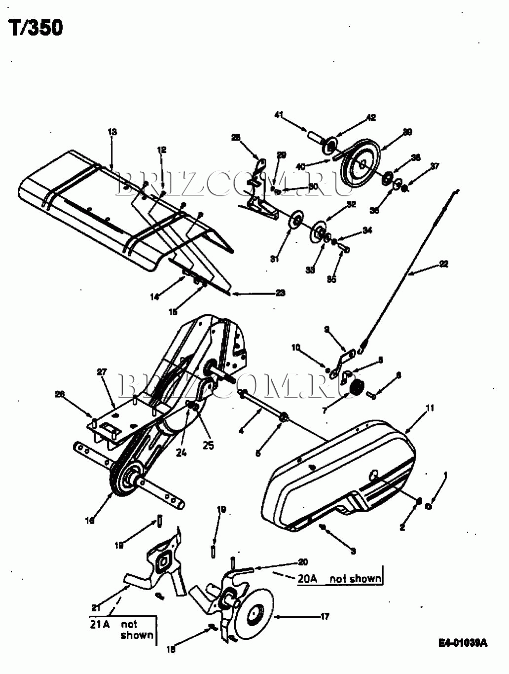 Система привода фрез культиватора МТД T/350 21A-350B678 (2002)