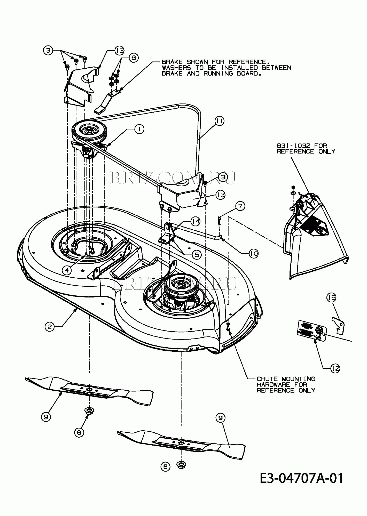 Дека газонокосилки G (42/107cm) МТД 200/107 13A7660G752 (2005)