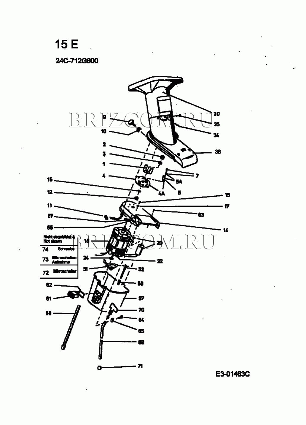 Основная деталировка МТД 15 E 24C-712G600 (2004)