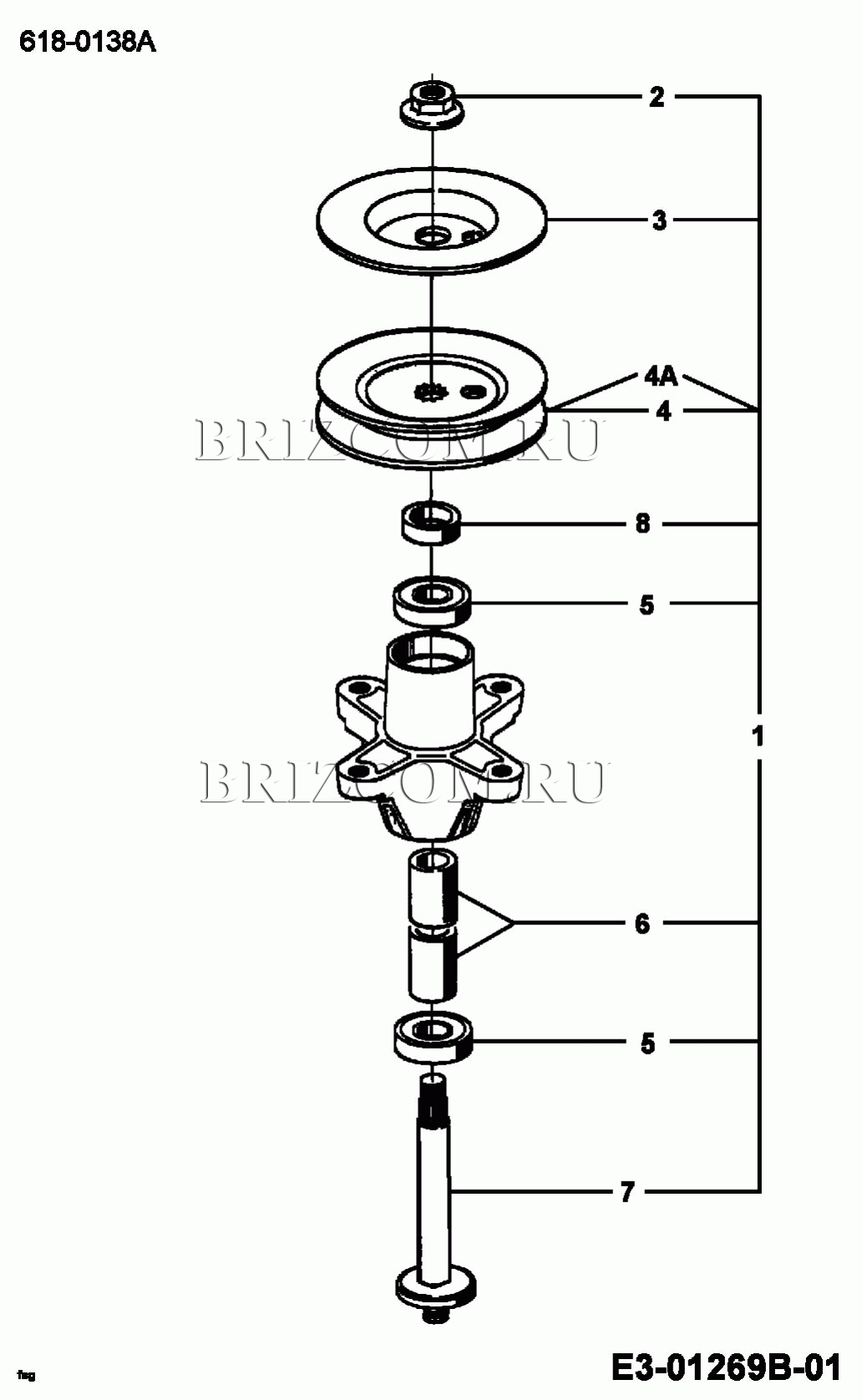 Шпиндель 618-0138A МТД H 130 13AA695F678 (1998)