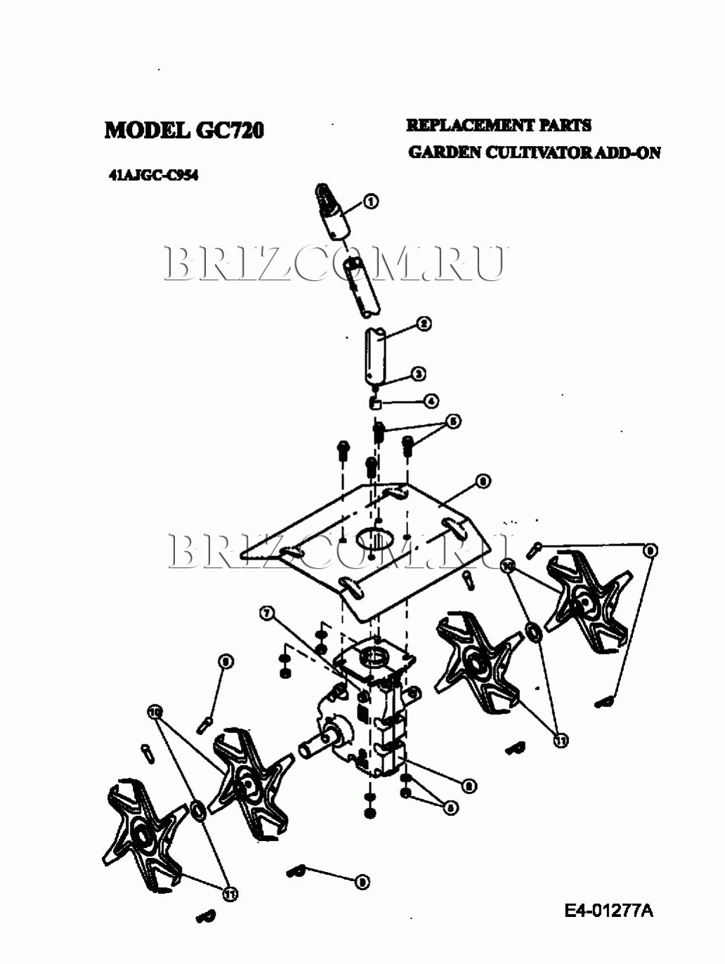 Запчасти для MTD GC 720 41AJGC-C954 (2008)