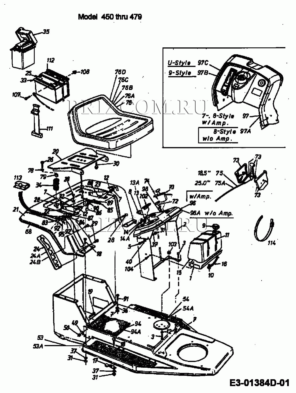 Приборная панель, сиденье, топливный бак МТД J 124 13AH455A661 (1999)